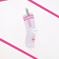 GIZEH Socken 43-46 - Oldschool weiss/pink (1 Stk)