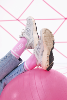 GIZEH Socken 43-46 - Oldschool weiss/pink (1 Stk)