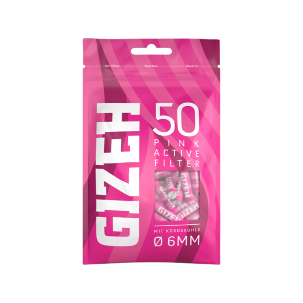 GIZEH PINK Active Filter 6mm 50er {1 Beutel}