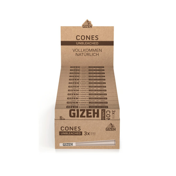 GIZEH Unbleached Cones (24 x 3 Stk.)