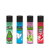 GIZEH Clipper Feuerzeug Softflame - Weed Slogan 11A (1 x...