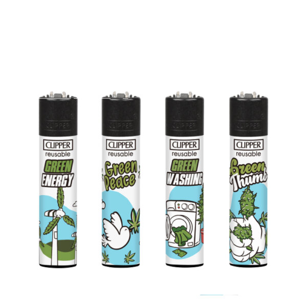 GIZEH Clipper Feuerzeug Softflame - Green D (1 x 4Stk)
