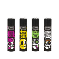 GIZEH Clipper Feuerzeug Softflame - Skull Slogan D (1 x...